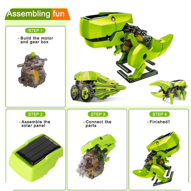 Solar Powered Dinosaur STEM Robot Kit for Kids