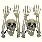 1/6pcs Skeleton Bone Garden Ground Stakes Skull Head & Hand for Halloween Home Yard Ground Insert Holiday Party Decor Ghost Hand