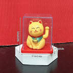 Solar Powered Maneki Neko Lucky Cat Welcoming Chinese Lucky Cat Waving Hand Beckoning Fortune Cat Figurines For Home Decor
