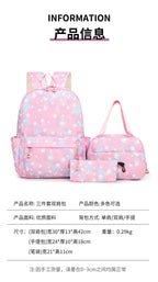 3Pcs/Set KPop Demon Hunter School Bags Girls Teens Rumi Mira Zoey Youth School Backpack Travel School Students Laptop Backpack