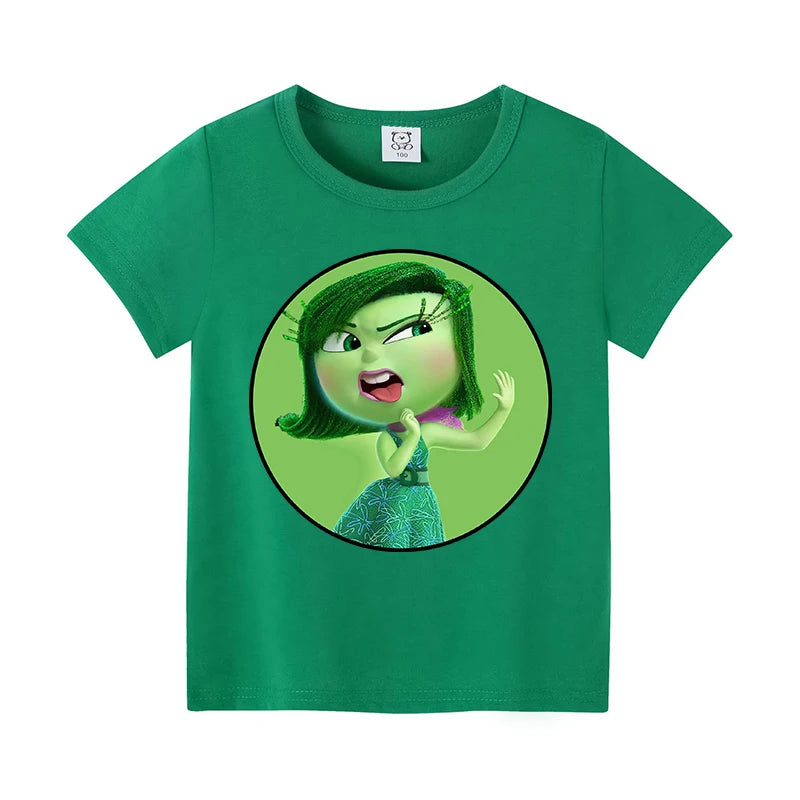 Inside Out 2 Joy Sadness Girls Boys Child T Shirt Clothes Tops Children's Clothing Summer Cute Short Sleeve Tee Kids Gift
