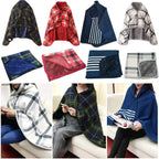 1pc Wearable Blankets Shawl Blanket Flannel Lazy Casual Office Blanket