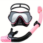 Diving Mask Snorkel Set For Adults Tempered Glass Professional Panoramic Scuba Snorkel Gear Swimming Training Snorkeling Kit