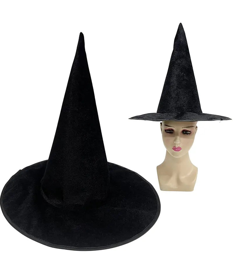 Halloween Witch Hat Flannel Wizard Costume Hat for Parties
