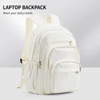 Casual Nylon Backpack, Backpack for Women, Multi-Pocket Design in Light Blue Durable for School, High School and College Bookbag