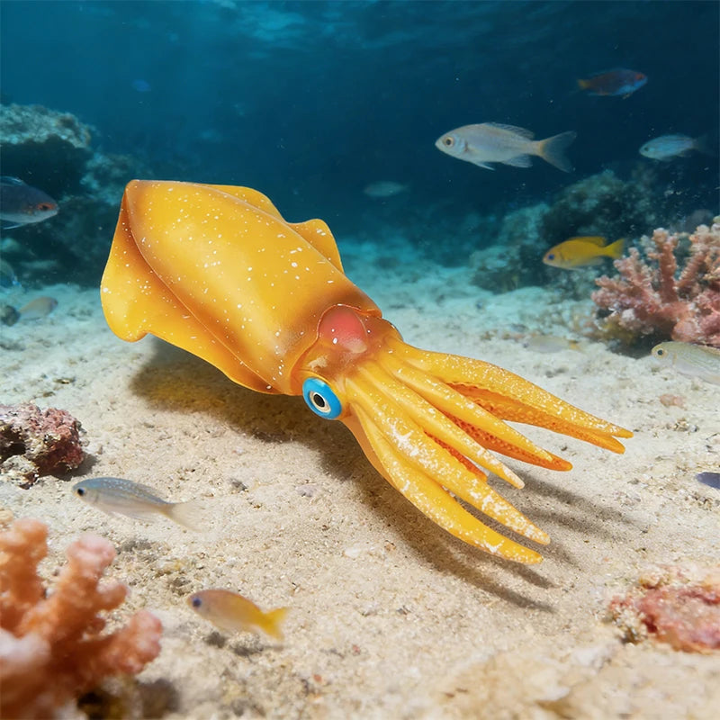 Oenux Marine Molluscs Model Simulation Squid Octopus Growth Cycle Action Figure Sealife Animals Education Collection Kids Toy