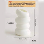 1PC Plastic Spiral White Vase Nordic Creative Flower Arrangement Container For Kitchen Living Bedroom Home Decoration Ornament