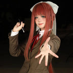 Anime Doki Doki Literature Club Monika Cosplay Costumes Sayori Yuri Natsuki Halloween Costumes for Women Dress Vestido Clothing