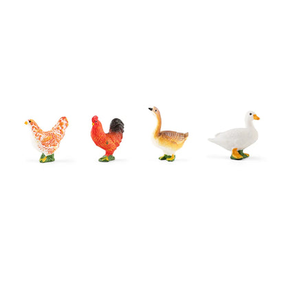 12PCS Farm Animal Toy Set – Mini Poultry & Livestock Figures for Kids