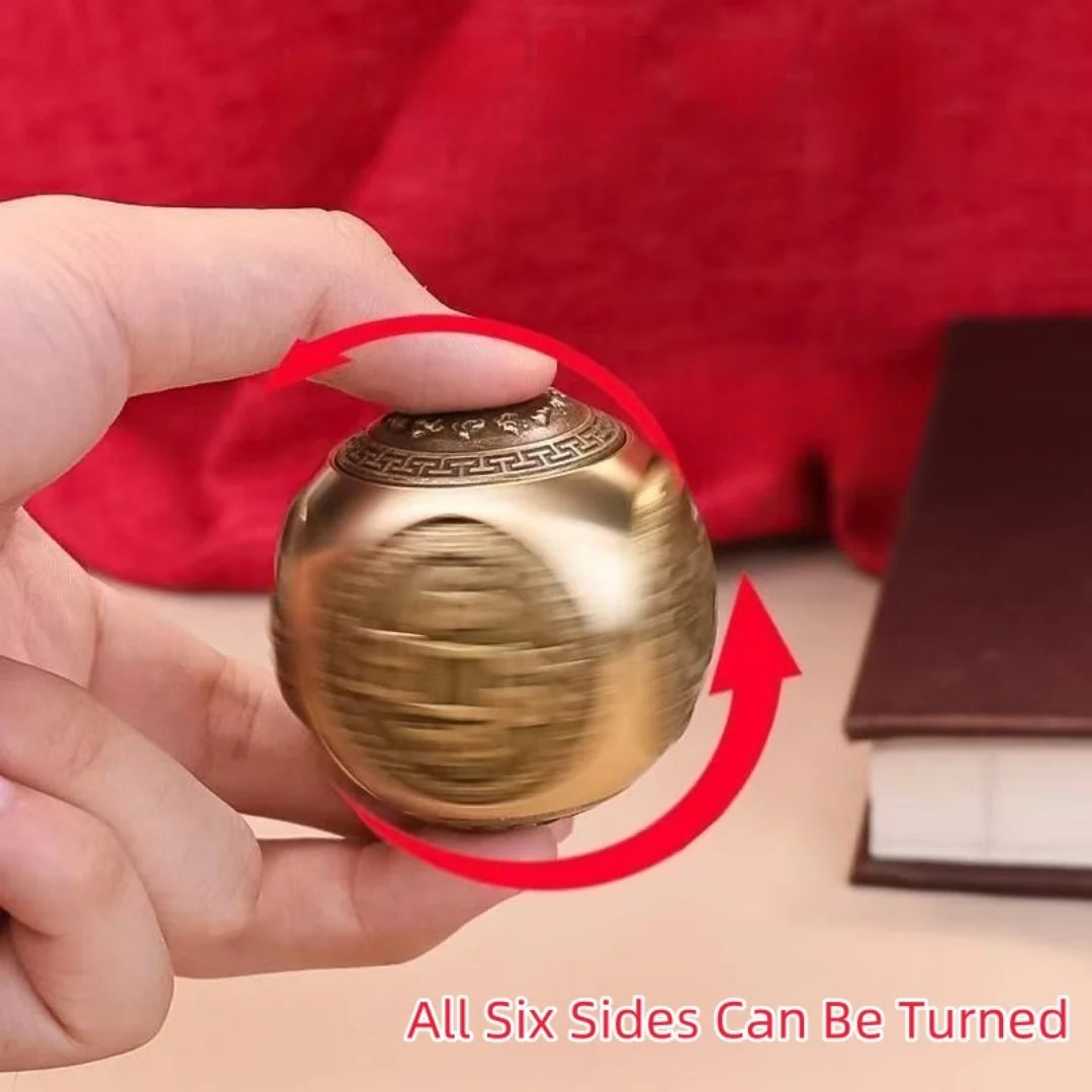 Rotating Six-Faced Chinese Lucky Coin Spinner Fidget Toy Stress Anxiety Relief Sensory Focus Tool For Birthday Christmas Gift
