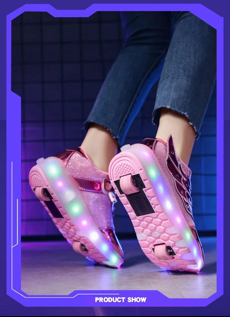 Sneakers Roller Shoes Dual-Use Skates for Kids and Adults