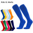 Loogdeel Football Sports Socks Long Knee Cotton Solid Color Kids Legging Stockings Soccer Baseball Ankle Adults Children Socks