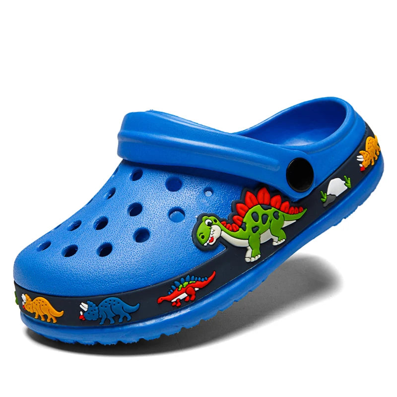 Kids Clogs Garden Shoes Boys Girls Unicorn Dinosaur Beach Flat Sandals Slippers Children Sandals Anti Skid Slipper Summer Hole