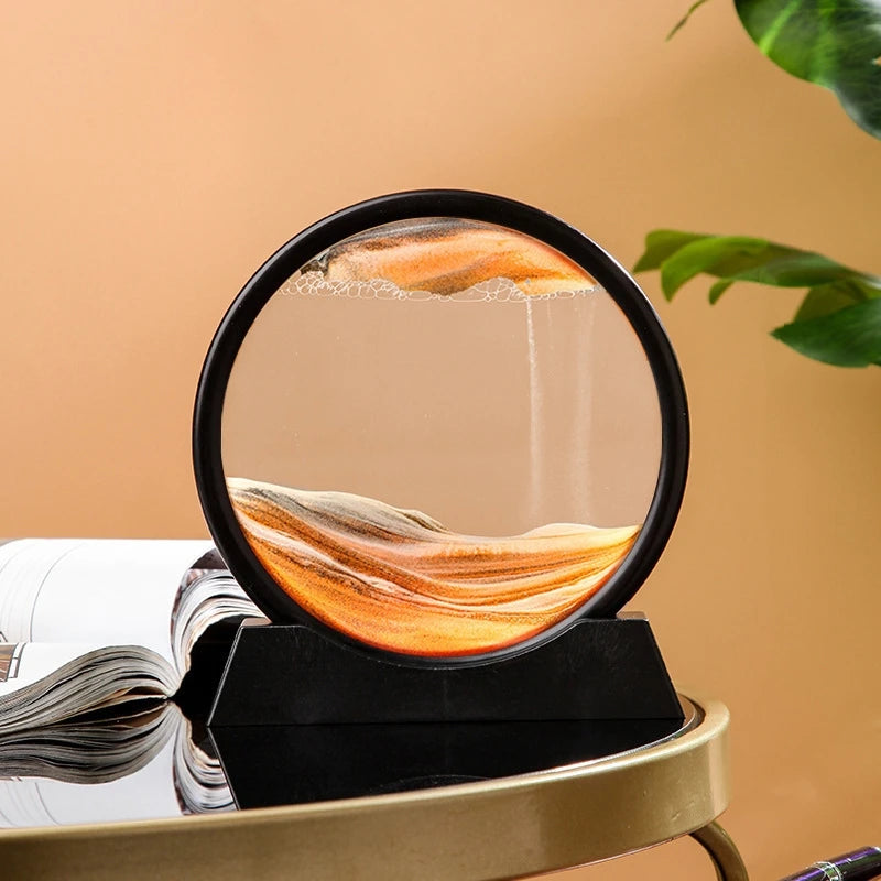 3D Glass Moving Sand Art Creatitive Sandscape In Motion Display Flowing Sand Frame Hourglass Painting for Home Decor for Gifts