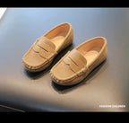 Boy Leather Shoe Fashion Solid Color Versatile Kids School Causal Single Shoes Breathable Non-slip Children Slip-on Flat Loafers