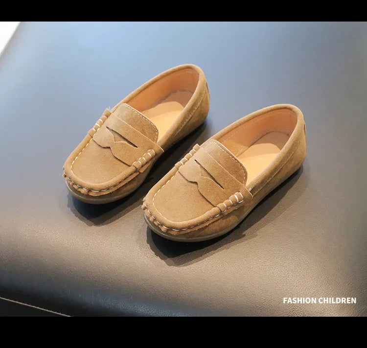 Boy Leather Shoe Fashion Solid Color Versatile Kids School Causal Single Shoes Breathable Non-slip Children Slip-on Flat Loafers
