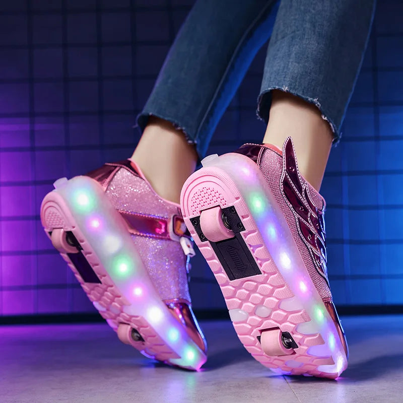 Sneakers Roller Shoes Dual-Use Skates for Kids and Adults