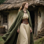 LisdinoL'VOW Medieval Hooded Cloak Linen Renaissance Cape With Hood - Halloween Hobbit Cosplay Witch Wizard LARP
