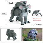 Oenux Classic Australian Wild Animals Kangaroos Koala Platypus Tasmanian Devil Echidna Cassowary Model Figurine Toy Kid Gift