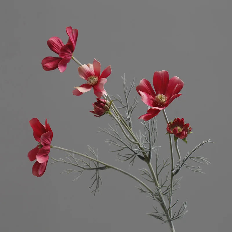 Pastoral Chrysanthemum Cosmos Branch Artificial Flowers Daisy Gesang Floral Wedding Party Vase Home Decor Ornaments Photo Props