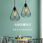 Vintage Pendant Lamp Iron Frame Ceiling Lighting Paint Restaurant Teahouse Chandelier Indoor Wrought Metal Modern Pendant Lights