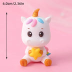 Unicorn Theme Cake Topper Happy Birthday Rainbow Stars Girl Birthday Baby Shower Party  Cake Decoration for Girl's 16th Birthday