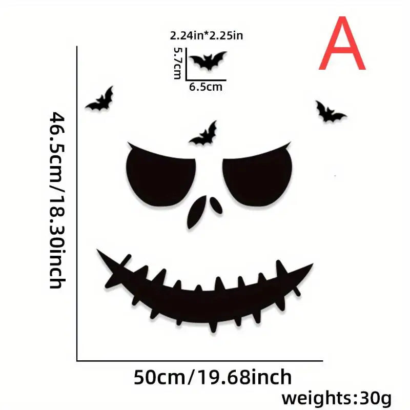 2026 Evil Pattern Halloween Wall Sticker Removable Decal Waterproof Decor For Door Window Indoor Home Party Supplies