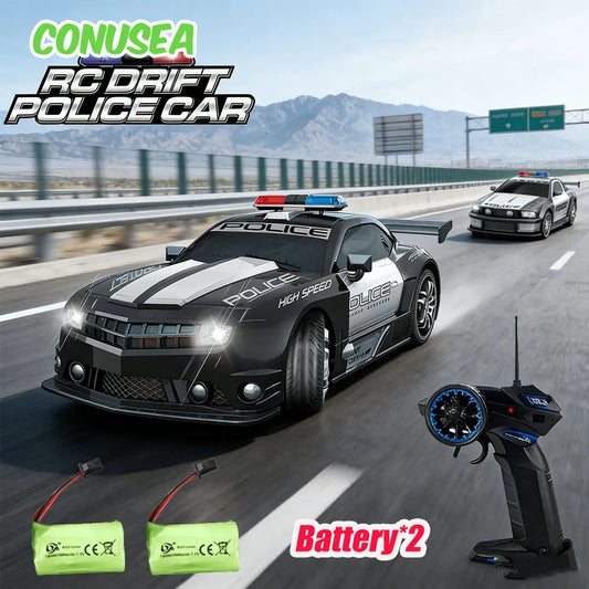 1/12 RC Police Racing Car with Lights – Drift Remote Control Toy