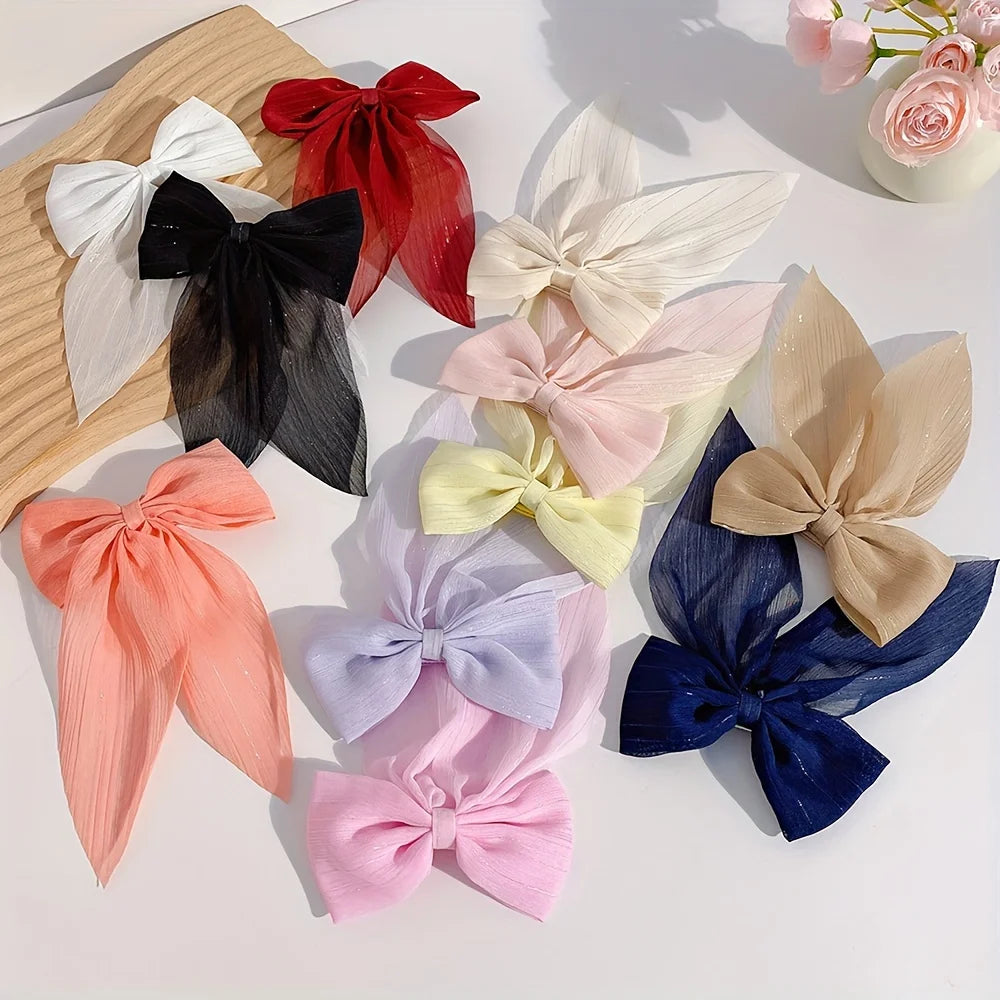 11 pieces of sweet bow hairpins that do not hurt hair, cute and versatile
