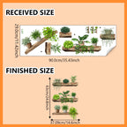Green Plant Wall Sticker Waterproof Vinyl Wall Decal with Potted Plants for Bedroom, Living Room, Kitchen, Entryway Home Decor