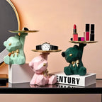 Kawaii Geometric Butterfly Bear Tray Living Room Desktop Decoration Candy Miscellaneous Storage Tray Home Decoration