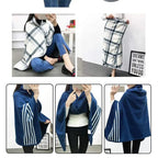 1pc Wearable Blankets Shawl Blanket Flannel Lazy Casual Office Blanket