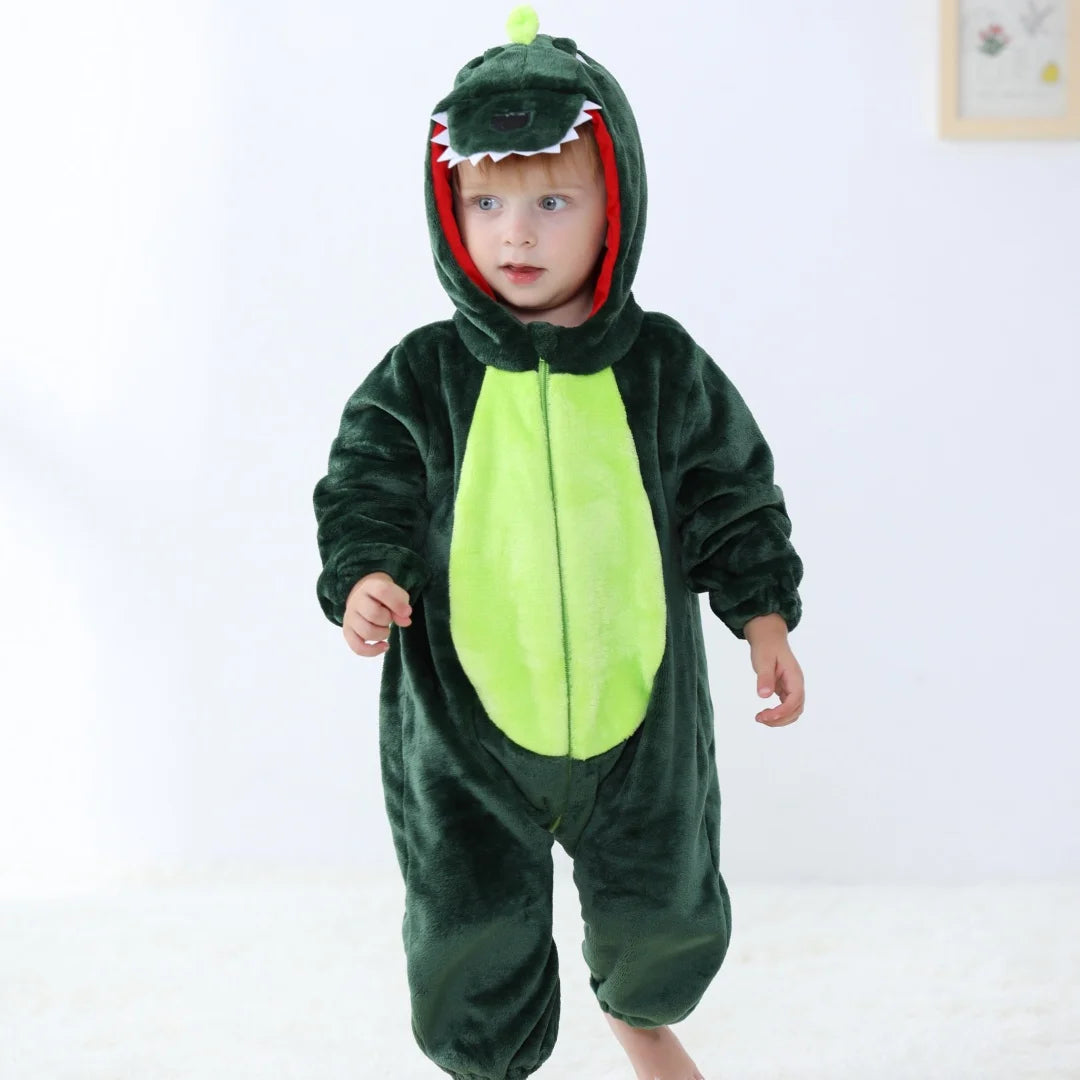 Inflant Newborn Rompers Kigurumi Winter Animal Onesie Kids Jumpsuit Pajamas Baby Dinosaur Costumes For Christmas Halloween Party