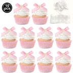 Pink Bow Cupcake Liners Coquette Bow Cupcake Wrappers Baking Cups for Baby Shower Wedding Bridal Showers Birthday Party Decors