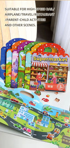 Reusable Sticker Book for Kids Vehicles Truck Multi-Theme Bubble Sticker Jelly Stickers Educational Learning Toys for Children