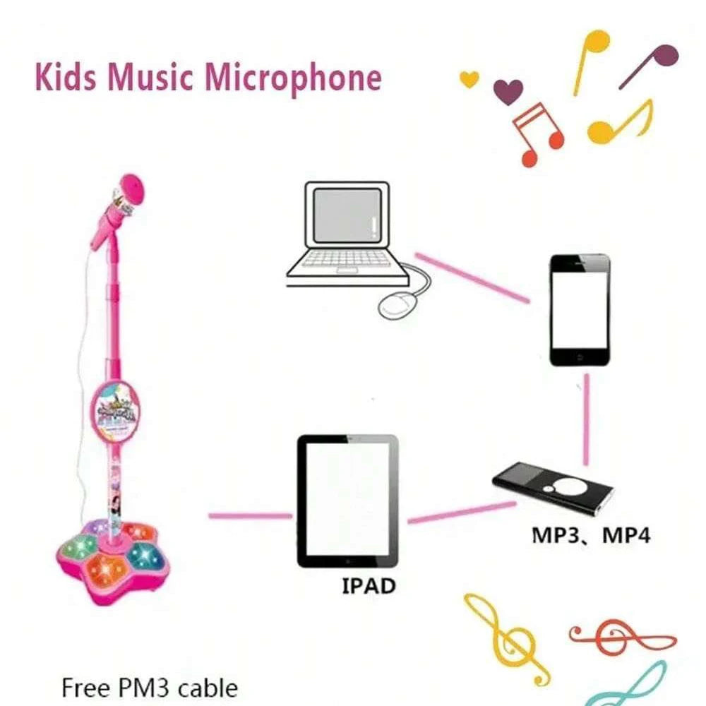 Kids Microphone Stand Toy Portable Karaoke Machine for Children