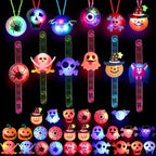 5/10/20PCS Glowing Halloween Pumpkin Ghost Bracelet Rings Night Decor Halloween Party Favor Festival Carnival Gifts Bag Fillers
