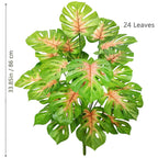 40-130cm（51.18in） Artificial Monstera Plant Fake Palm Tree Plastic Turtle Leaf Green Plant for Home Garden Room Office Decor