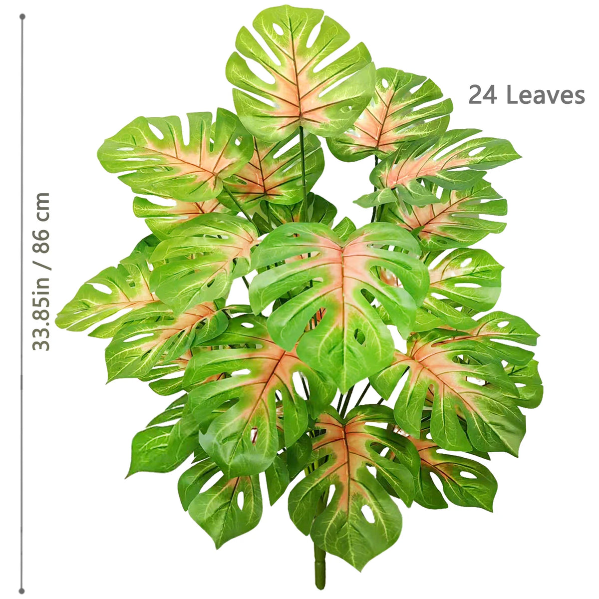 40-130cm（51.18in） Artificial Monstera Plant Fake Palm Tree Plastic Turtle Leaf Green Plant for Home Garden Room Office Decor
