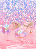 Girls Rainbow Glitter Dress Shoes Party Sandals for Kids