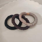 3PC High-level Ice Silk Soft Fabric High Elasticity Hair Ties Rope Accessories for Women Girls Ponytail Holder Korean