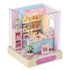 DIY 3D Puzzles Wooden Toy Miniature Dollhouse Handmade Doll House Model Building Kits Coffee House Toys For Xmas Gifts