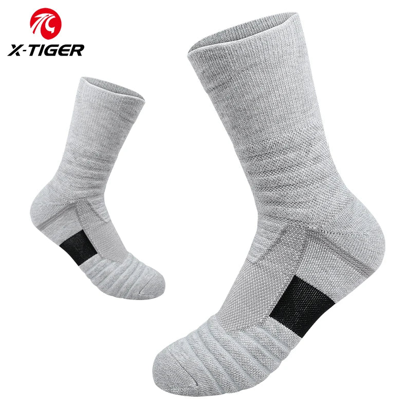 X-TIGER Sports Cycling Socks Breathable Cotton Aero Socks Bicycle Sock Running Hiking Camping Football Basketball Socks Unisex
