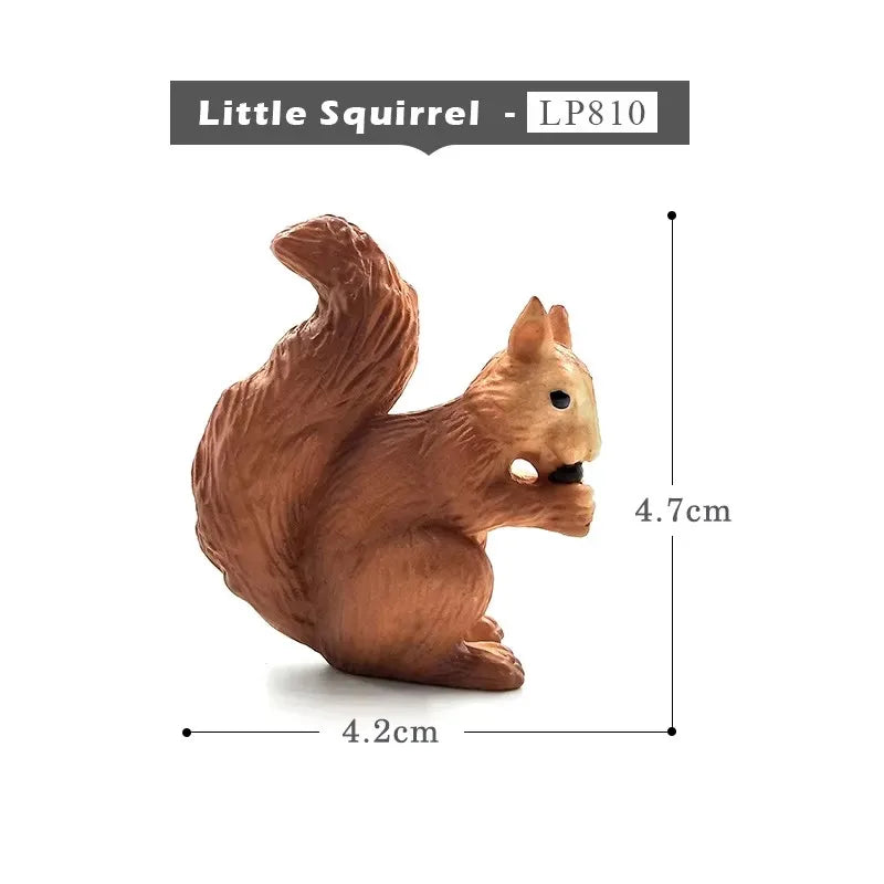 Simulation Fox Rabbit Squirrel Parrot Bird Badger Figurine Animal Model Home Decor Miniature Fairy Garden Decoration Accessories