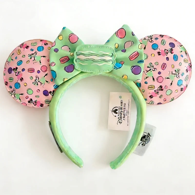 Disney Princess Headband Mickey Ear Rapunzel Sequin Bow Hair Hoop Birthday Gift Girl Accessories Halloween Gift Christmas Jack