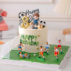 Football Boy Cake Topper Soccer Player Doll Decor for Birthday Party Sports Theme Childrens Celebration Supplies Cupcake Decor