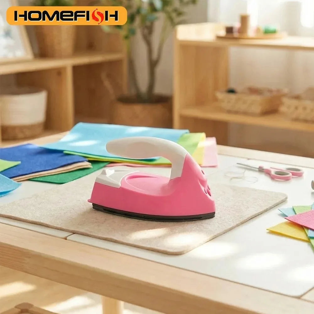 Mini Electric Iron Portable Travel Craft Clothing Sewing Pad Electric Protection Household Cover Iron Supplies
