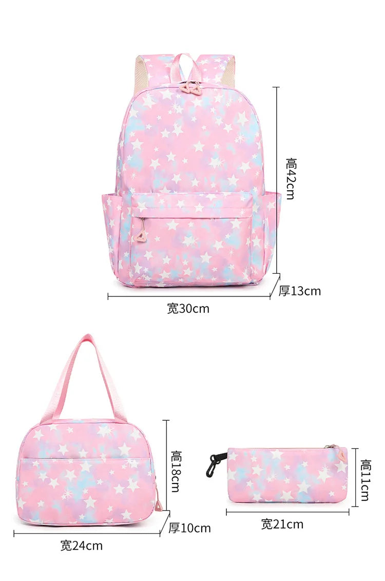 3Pcs/Set KPop Demon Hunter School Bags Girls Teens Rumi Mira Zoey Youth School Backpack Travel School Students Laptop Backpack