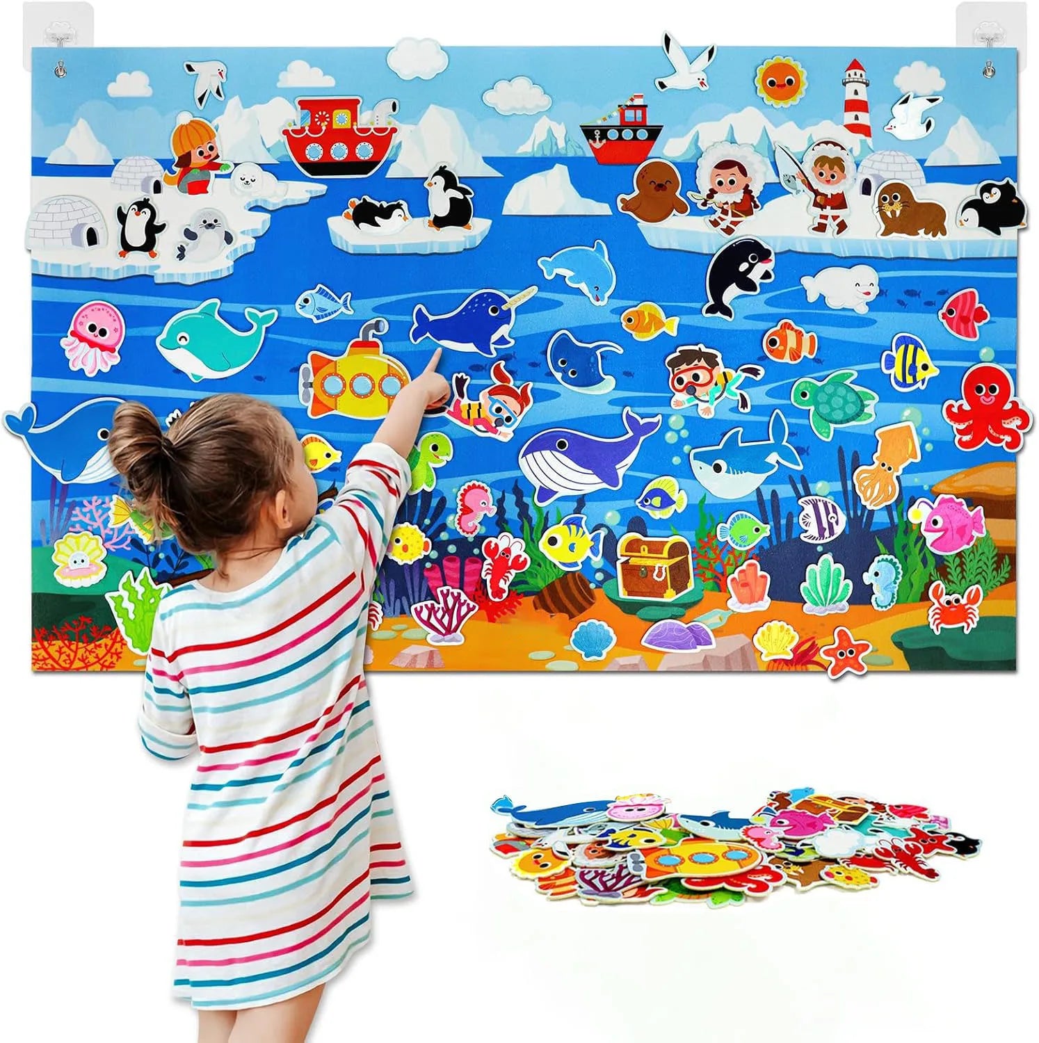 Zoo Animals Felt Story Board Montessori Learning Toy