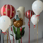 63pcs Unicorn Theme Balloon Set Cream White Number 1-9 Balloons for Birthday Party Room Decoration Balloon Supplies